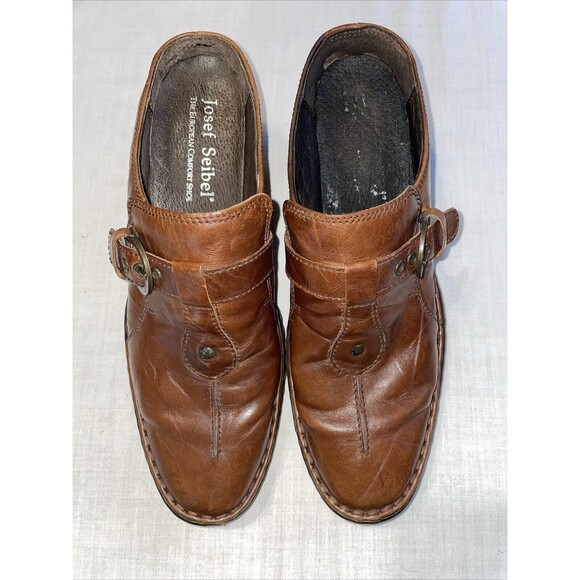 Josef Seibel Women’s Casual Mules Size 40 U.S. 9 M Brown Leather Comfort College - Picture 4 of 12